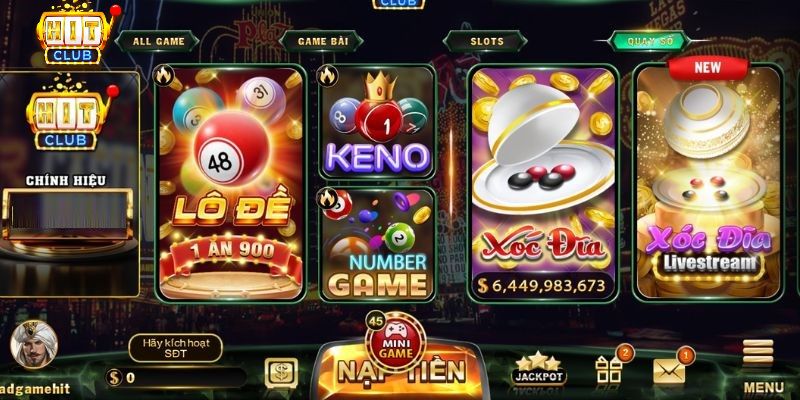 Play Hit1 Club với đa dạng các game online đặt cược