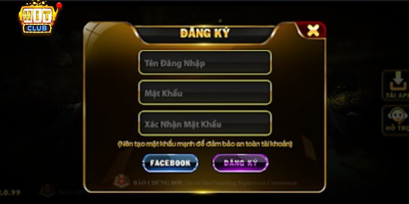 Đăng ký trở thành thành viên của Hit Club bằng Facebook